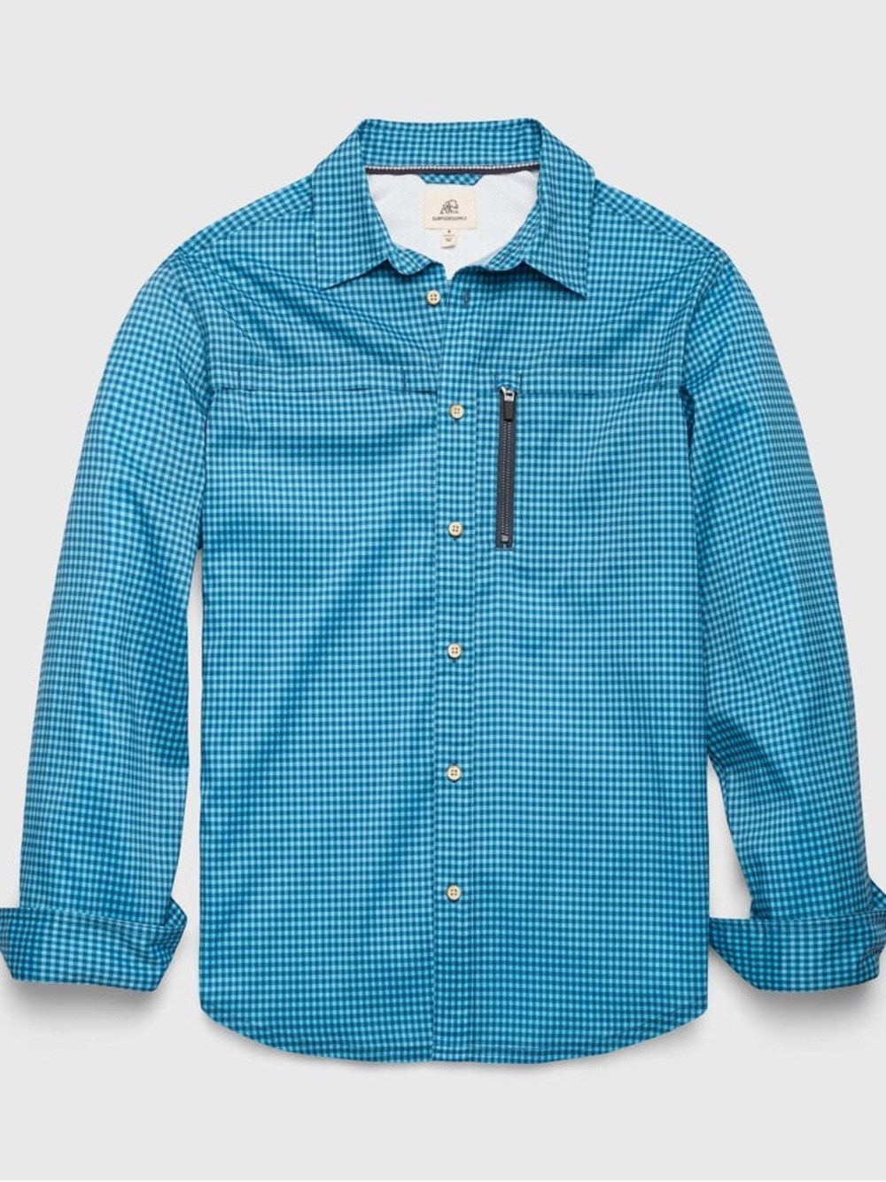 Surfside Supply Men's BASS UPF 15 PERFORMANCE SHIRT - BLUE GINGHAM